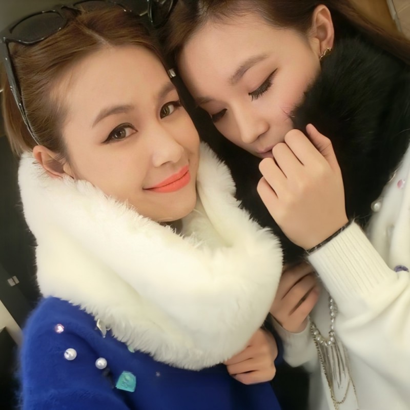 Faux Fur Scarf Neck Long Wool Warm Fox Fur Collar